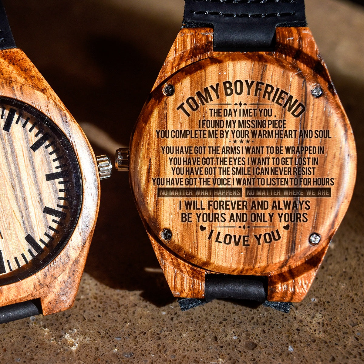 To My Boyfriend The Day I Met You - Engraved Zebra Watch