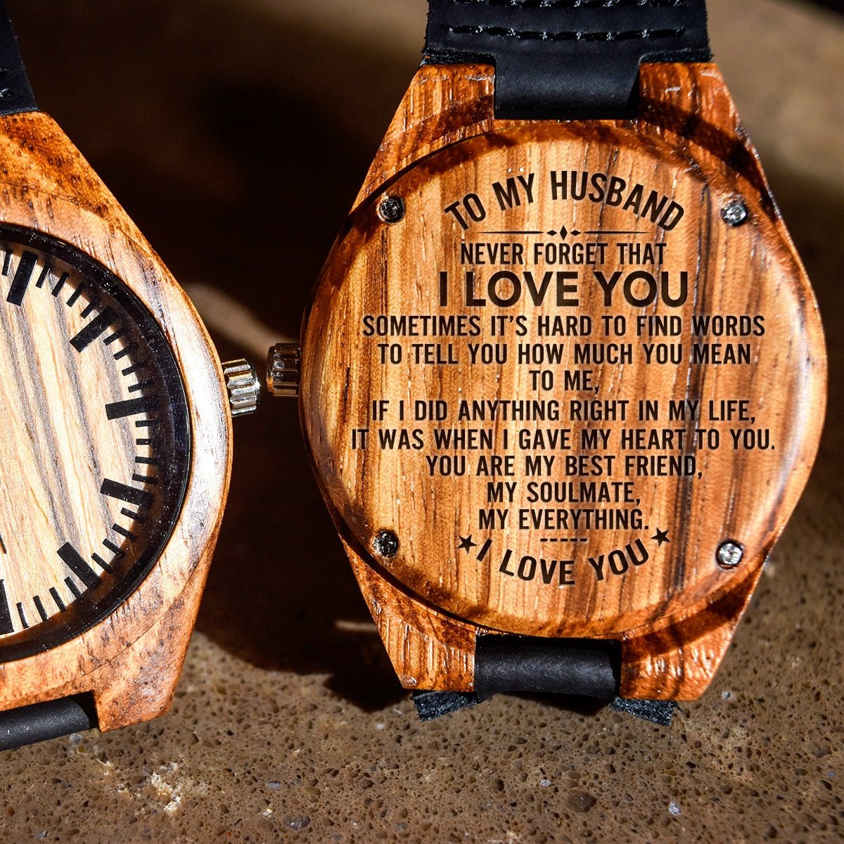 To My Husband I Love You - Engraved Zebra Watch
