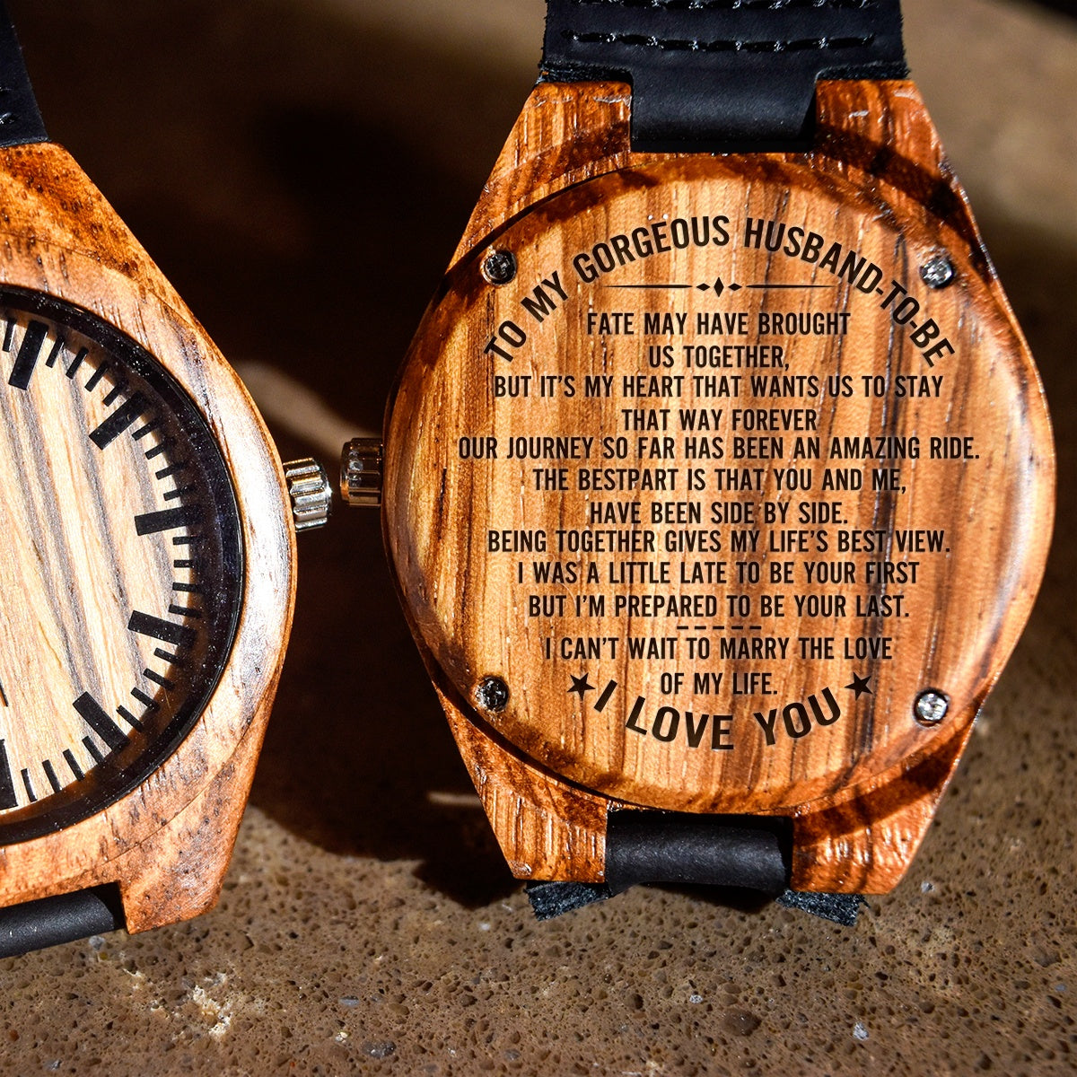 To My Husband To Be - Engraved Zebra Watch