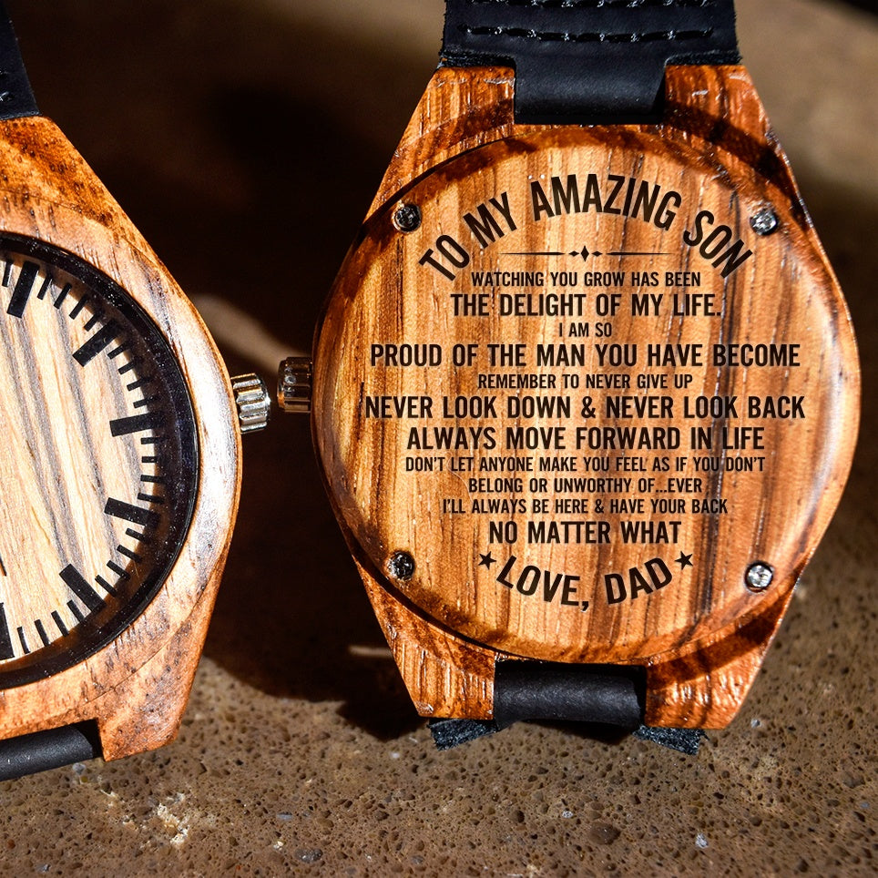 To My Son Proud Of The Man You've Become - Engraved Zebra Watch